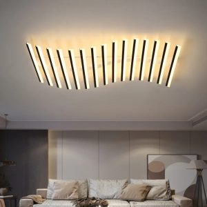 Nordic Art Line LED Ceiling Lamp – Fishbone Acrylic Chandelier for Living Room & Restaurant Decor