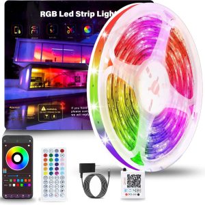 5M–40M LED Lights for Bedroom – Color Changing RGB Strip with Music Sync, Remote & App Control