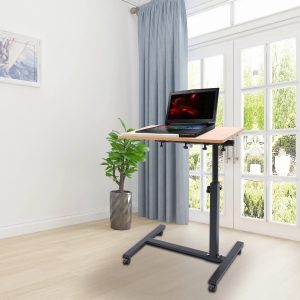 Adjustable Laptop Desk – Ergonomic with Height & Angle Adjustment and Lockable Wheels for Comfort & Mobility