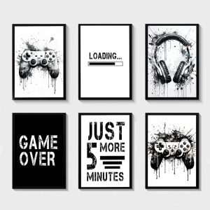 Black & White Game Controller Wall Art