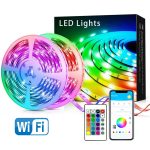 100FT WiFi Outdoor RGB LED Strip Lights – Music Sync with Remote & App Control