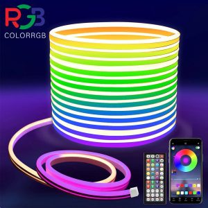 Neon LED Rope Lights – Flexible RGB LED Strip with Remote & APP Control for Bedroom Decor