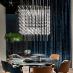 Modern Luxury Cube Chandelier – Large LED Pendant Light for Living Room, Dining & Office Spaces