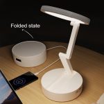 Portable Foldable LED Desk Lamp With Clock – USB Rechargeable Energy-Saving Reading Light