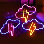 Lightning LED Neon Sign – Cloud-Shaped Night Light with Battery/USB Power for Kids’ Rooms & Parties