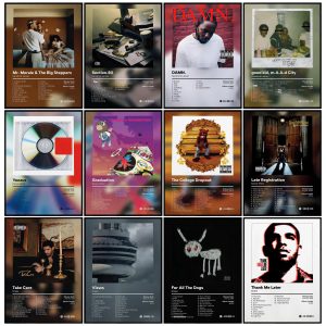 Drake, Kanye West & Kendrick Lamar Album Cover Posters – Canvas Wall Art Prints for Music Lovers & Home Décor